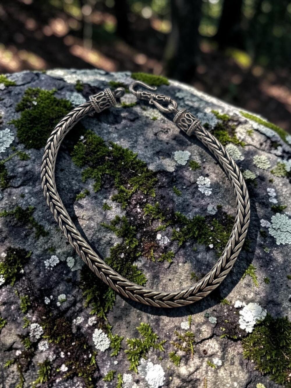 Vintage Sterling Silver Bali Foxtail Link Braided Chain Bracelet Distinctive Cla